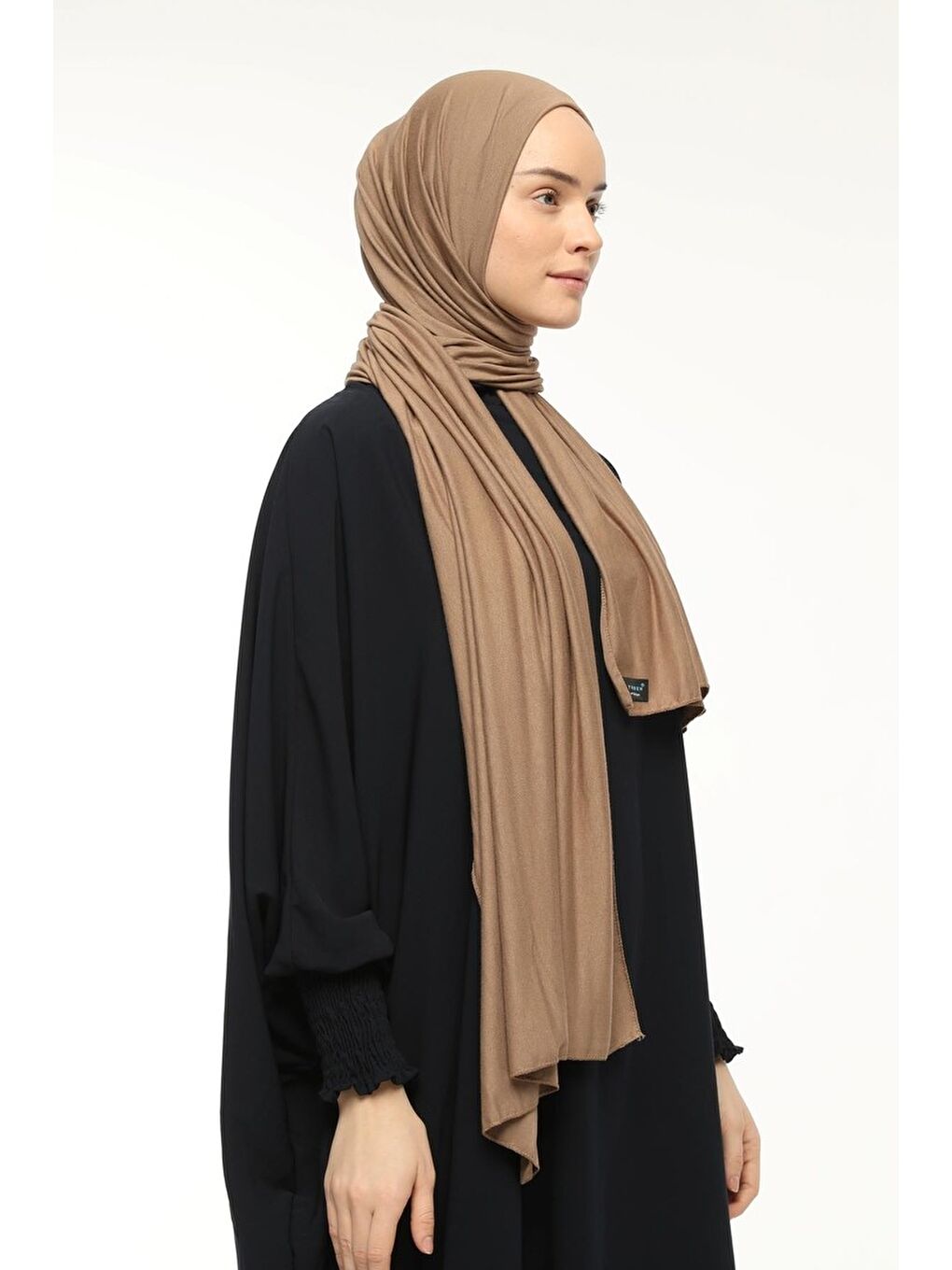 Kahverengi Tesettür Düz Penye Şal-2