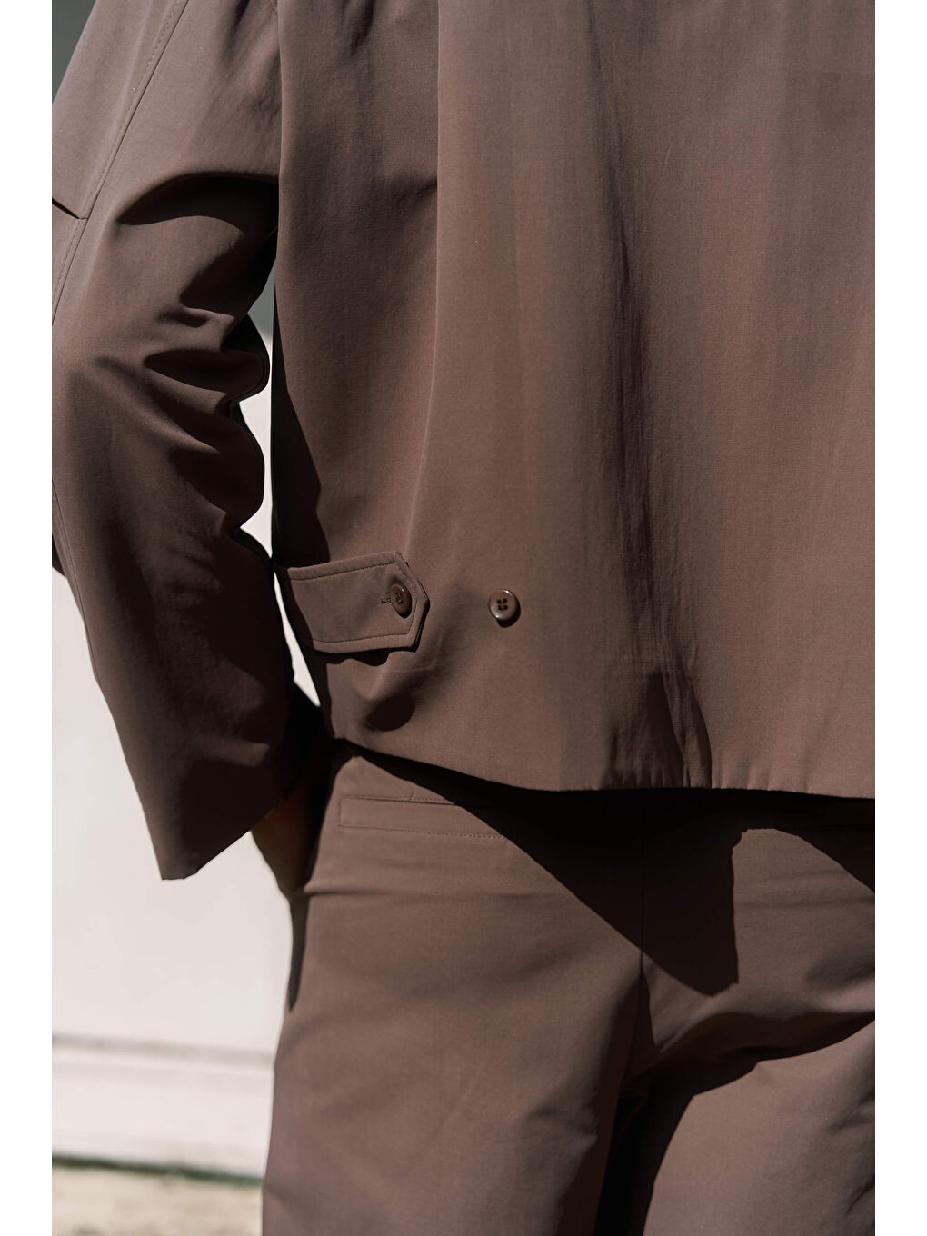 Kahverengi Sergio Kemer Detay Kahve Erkek Ceket-7