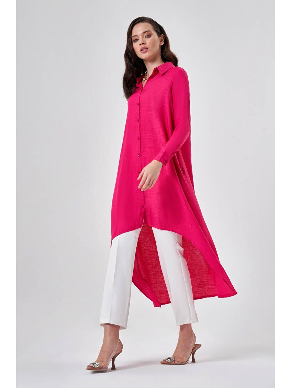 Uzun Fuşya Tunik