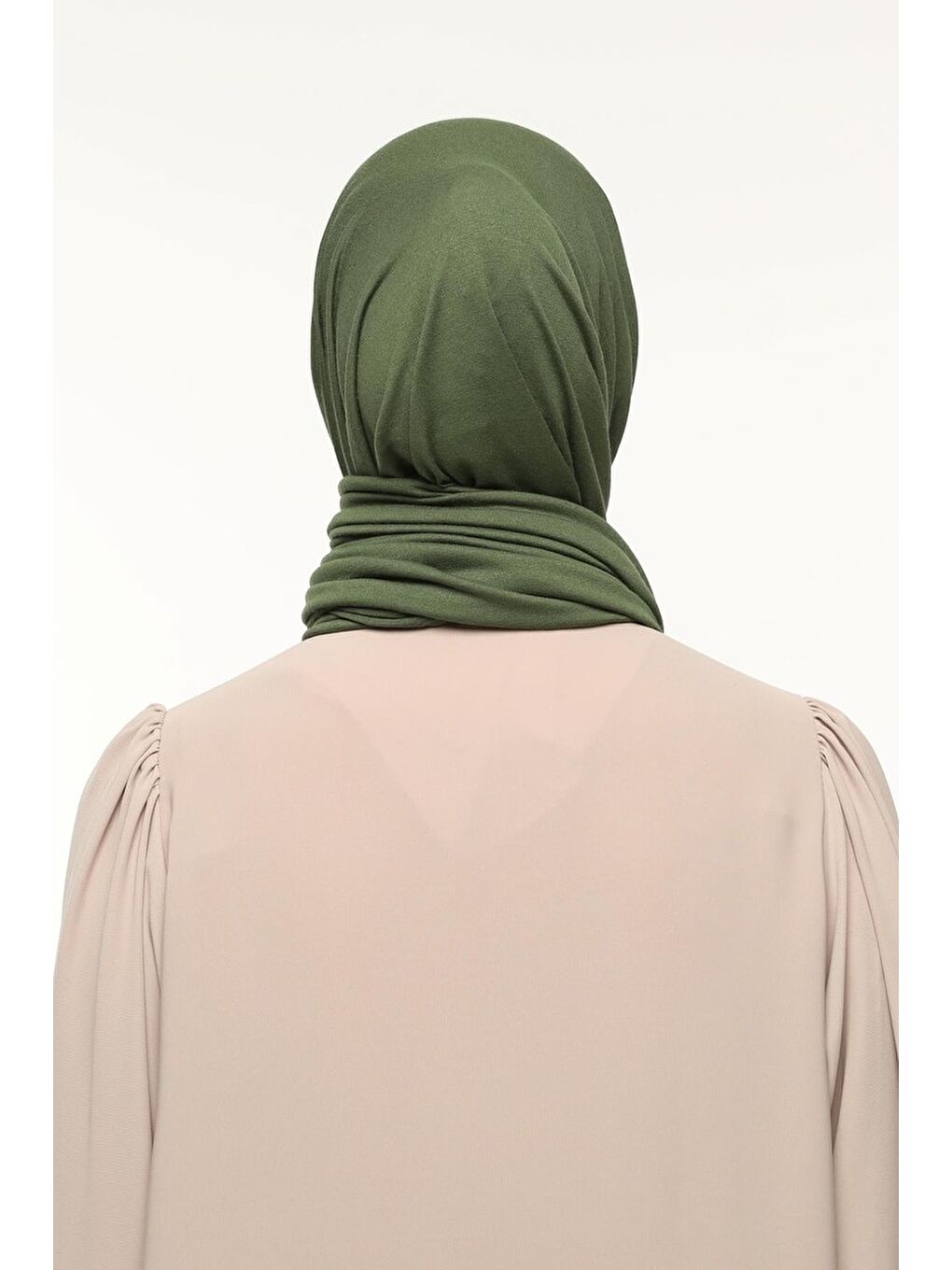 Haki Tesettür Düz Penye Şal-3