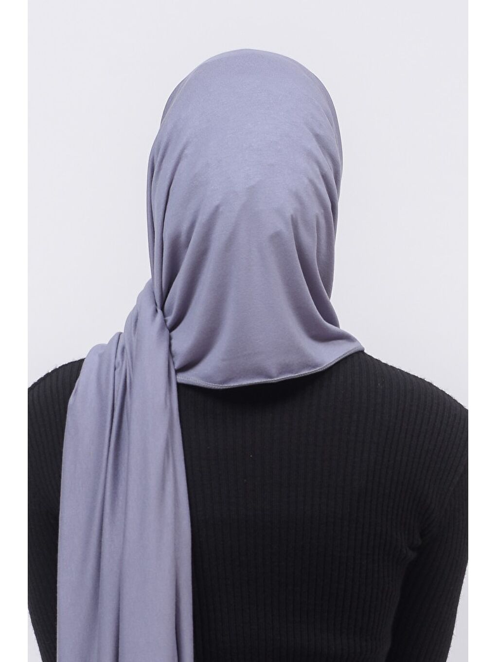 Gri Tesettür Düz Penye Şal-4