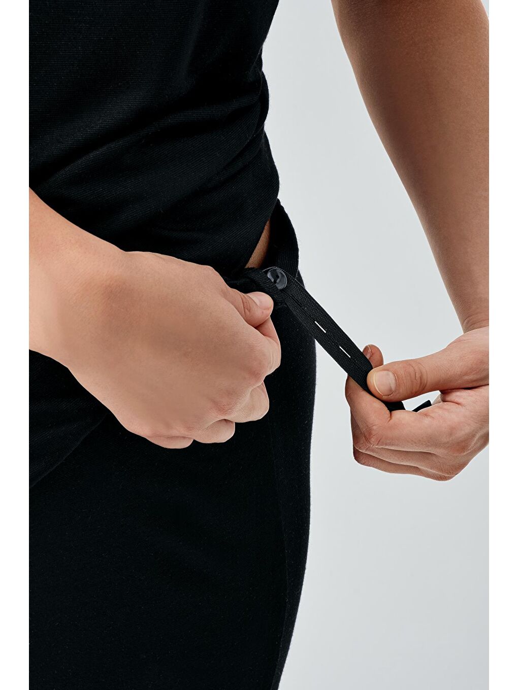 Siyah Askılı Esnek Viskoz Hamile Sabahlık Pijama Takım 17301-5