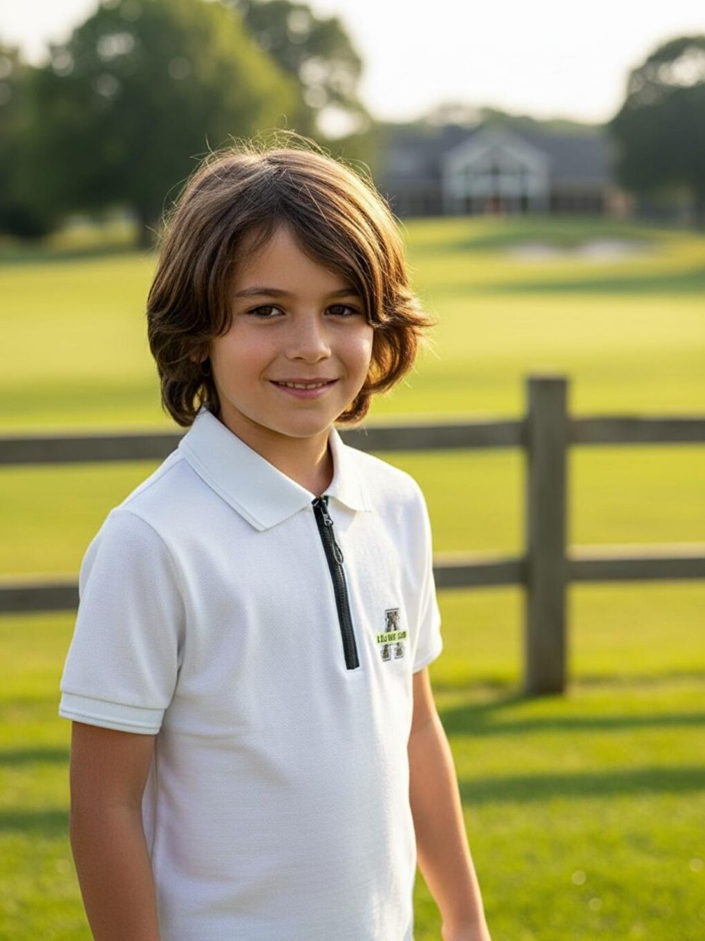 Beyaz Erkek Çocuk Polo Yaka Fermuarlı Tişört 5-15 yaş