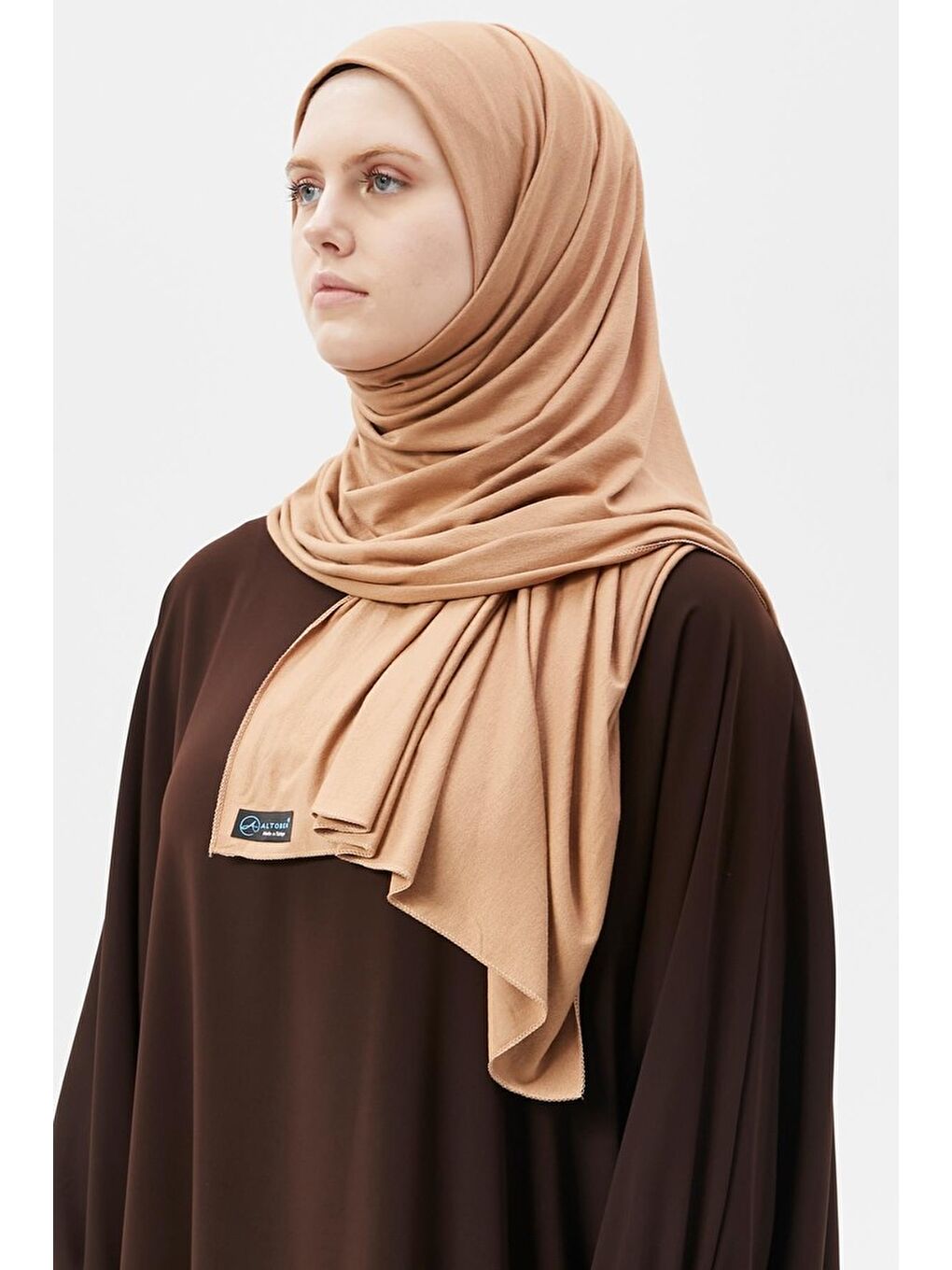 Kahverengi Tesettür Düz Penye Şal-1