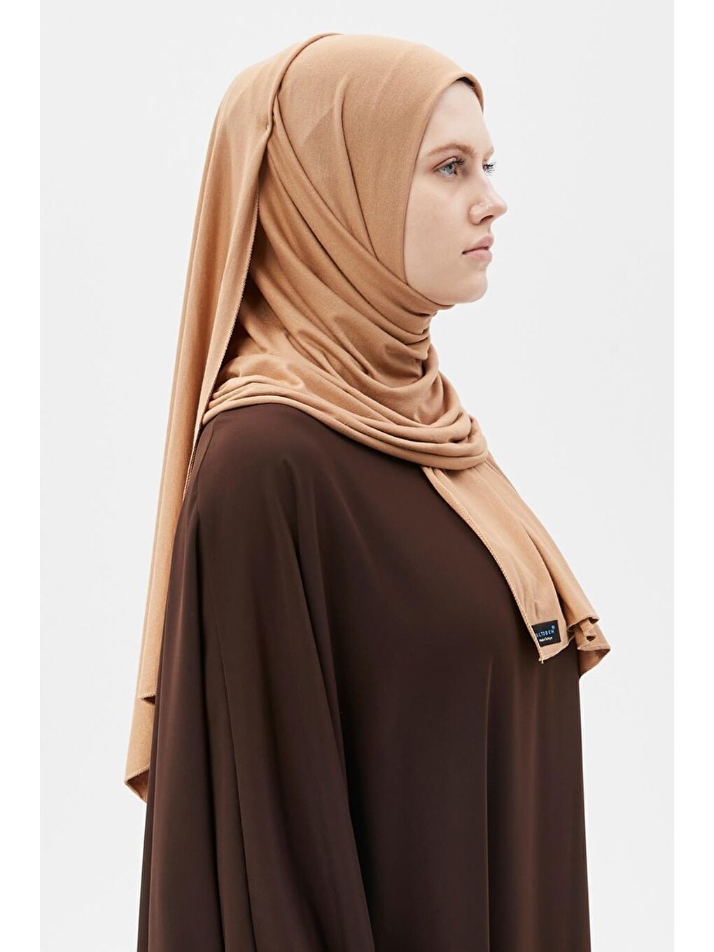 Kahverengi Tesettür Düz Penye Şal-2