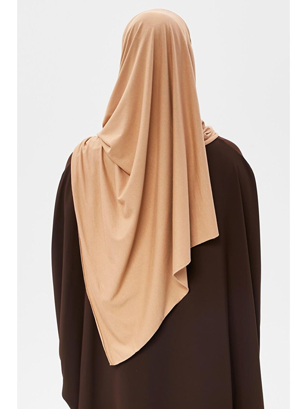 Kahverengi Tesettür Düz Penye Şal-4