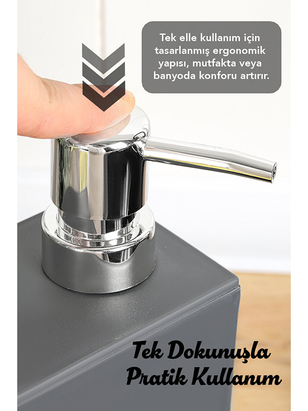 Gri Süngerlik Bölmeli Sıvı Sabunluk-1