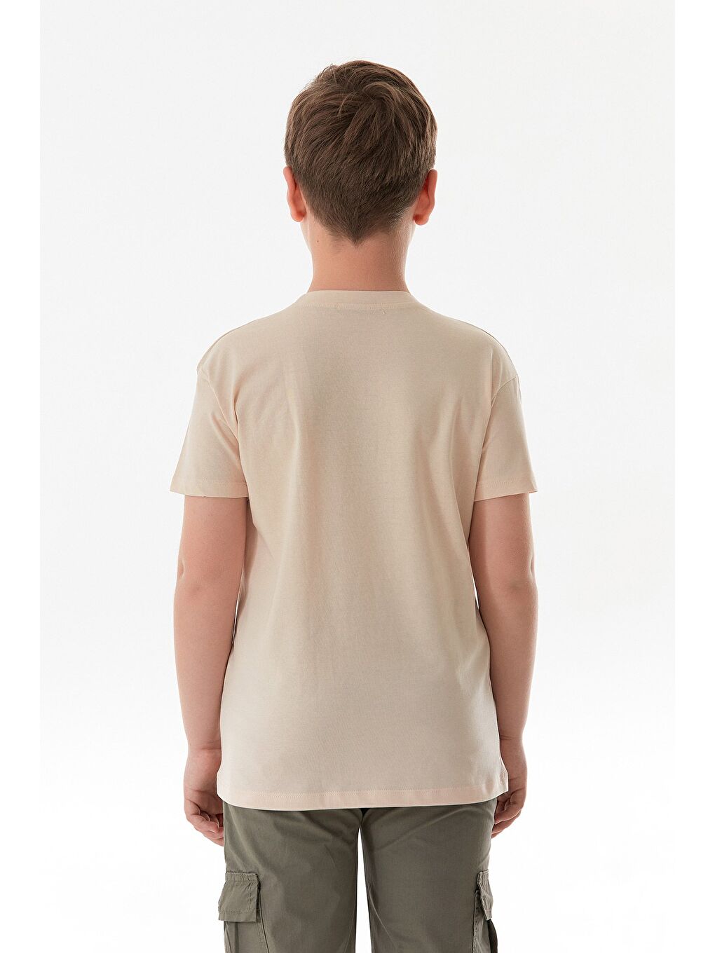 Bej %100 Pamuk Play With Sky Baskılı Erkek Çocuk Tişört-3