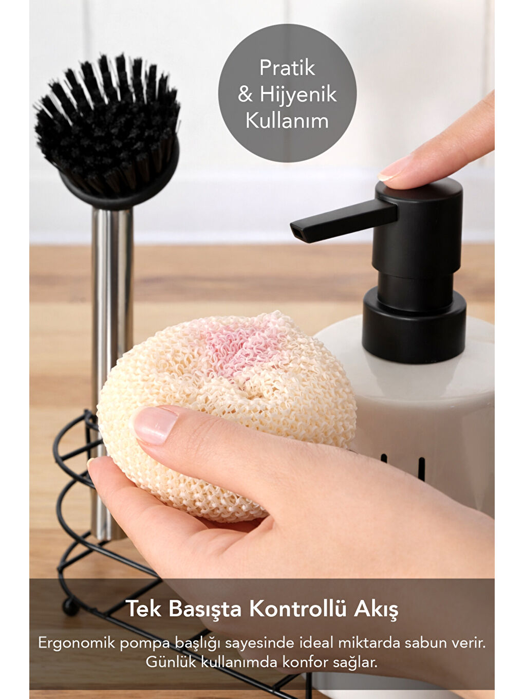 Beyaz Süngerlik Bölmeli Sıvı Sabunluk-2