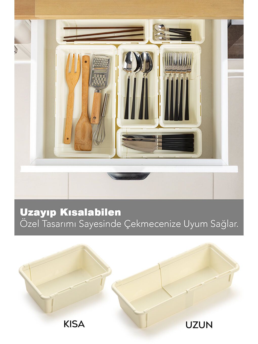 Bej 11'li Ayarlanabilir Kaşıklık Seti-2