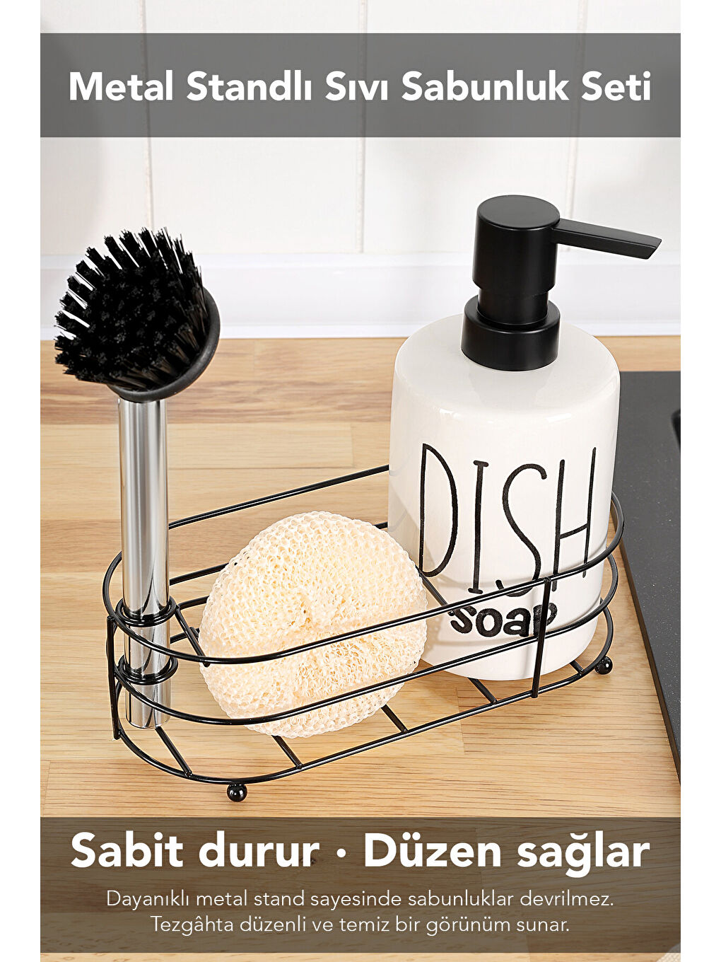 Beyaz Süngerlik Bölmeli Sıvı Sabunluk-3