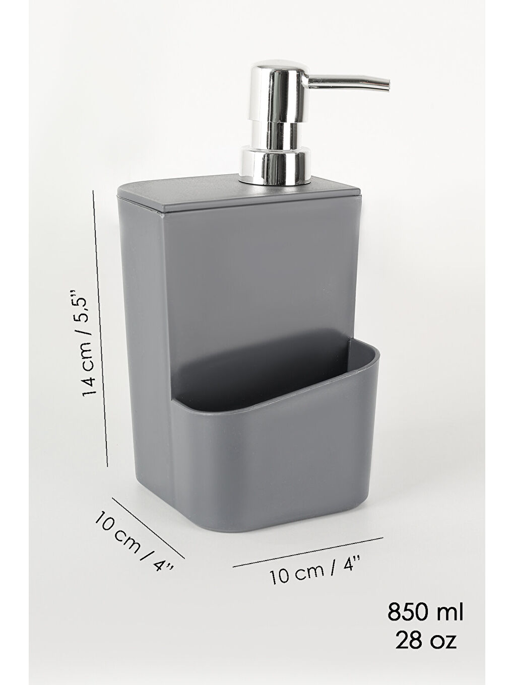 Gri Süngerlik Bölmeli Sıvı Sabunluk-5
