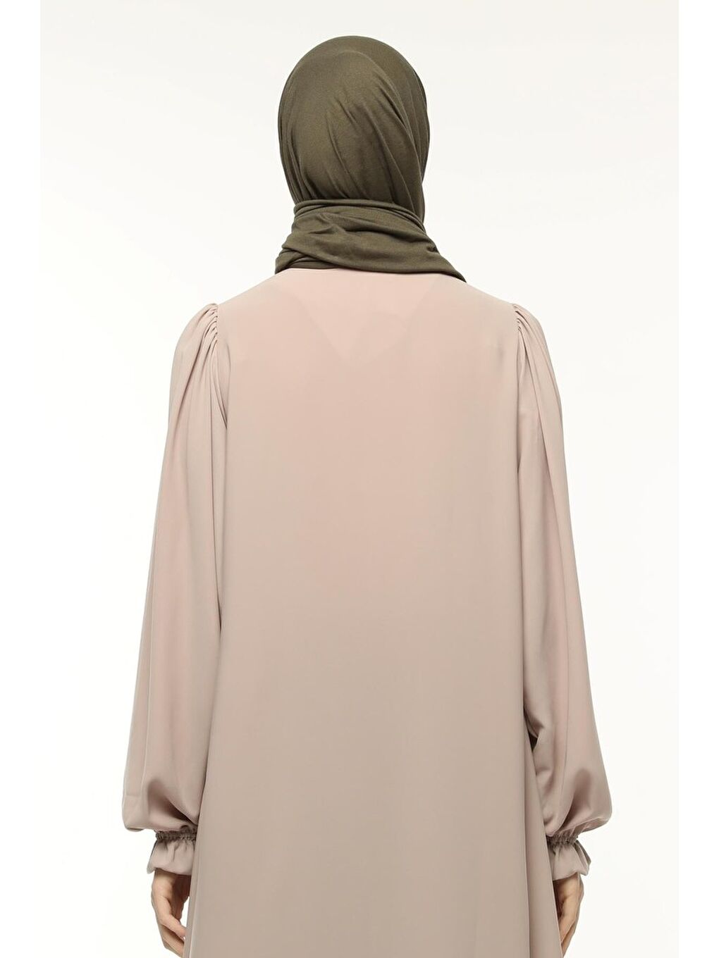 Yeşil Tesettür Düz Penye Şal-3