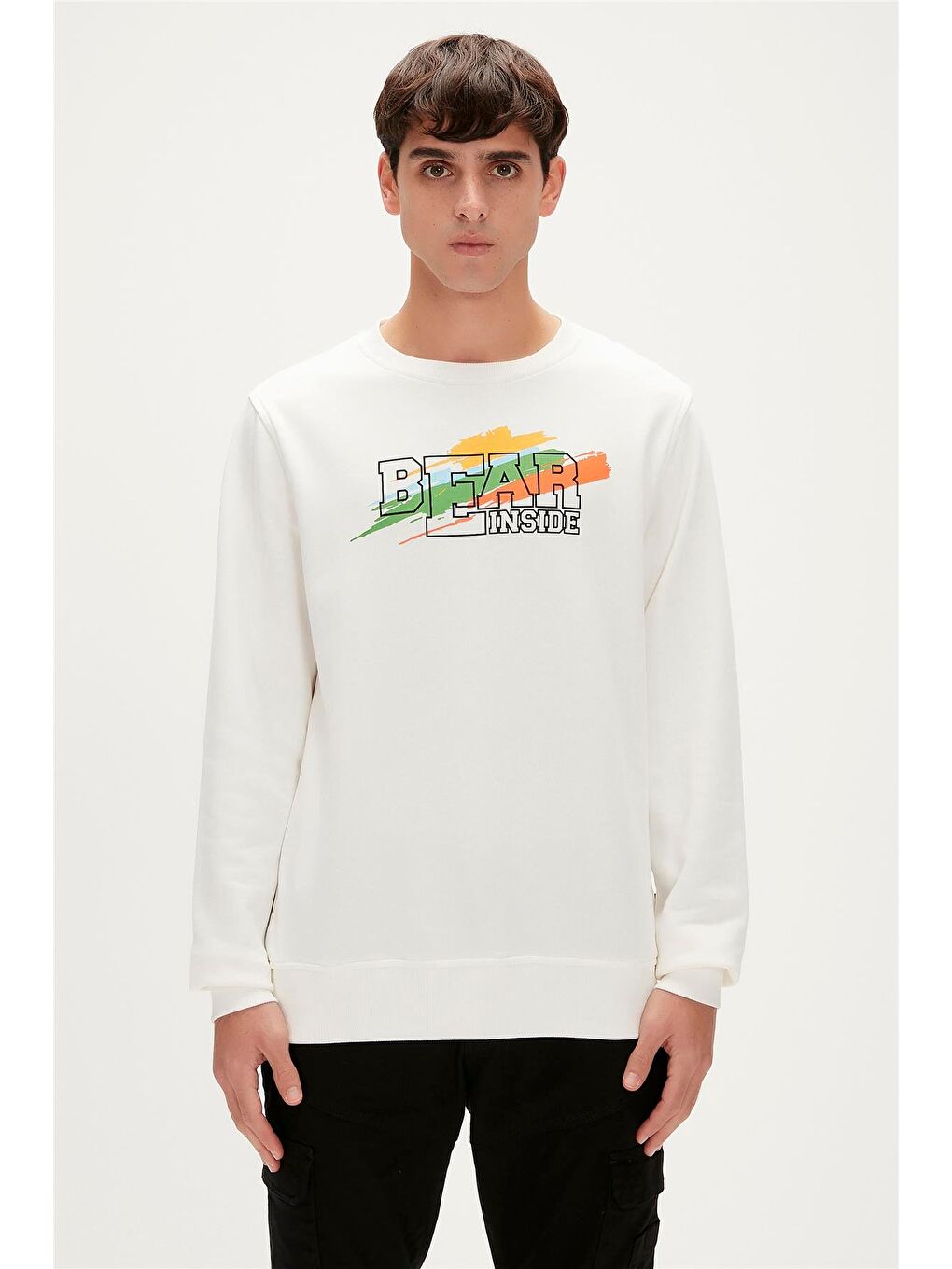 Bad Bear Beyaz Crayon Crewneck Off-White Beyaz  Erkek Sweatshirt - 1