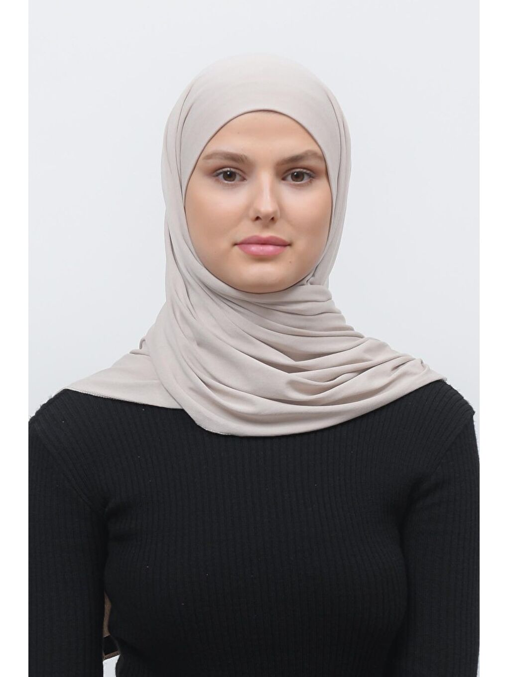 Kahverengi Tesettür Düz Penye Şal