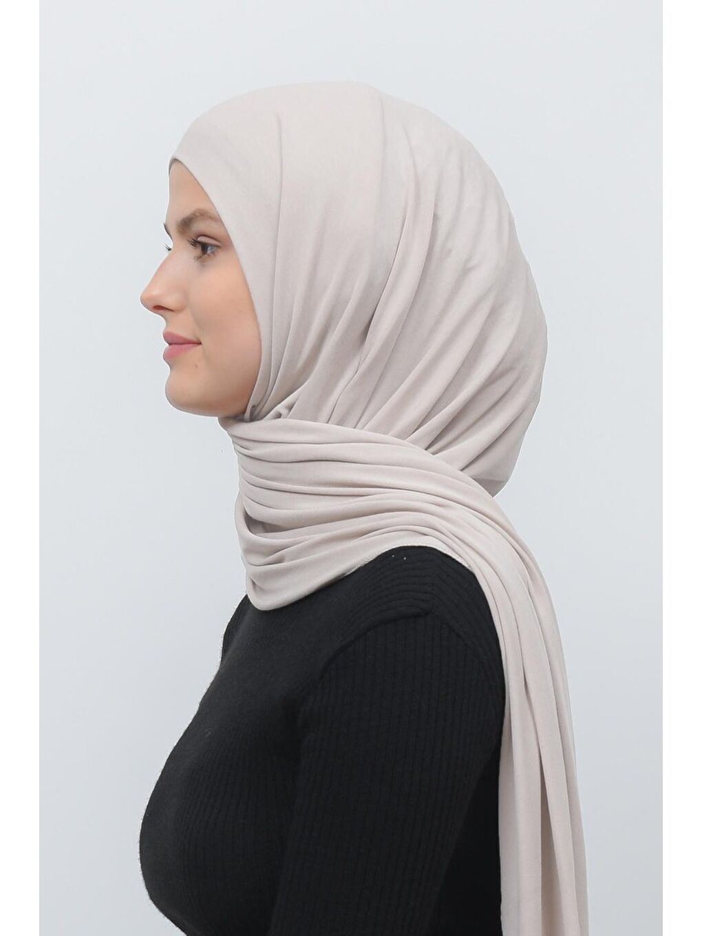 Kahverengi Tesettür Düz Penye Şal-3