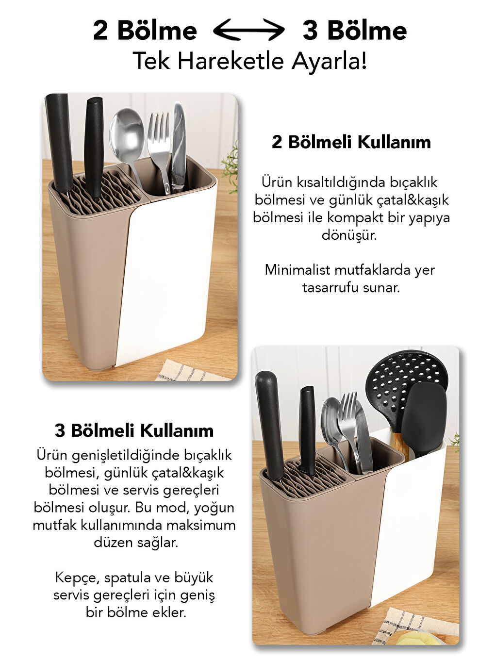 Ekru Bölmeli Bıçaklık-1