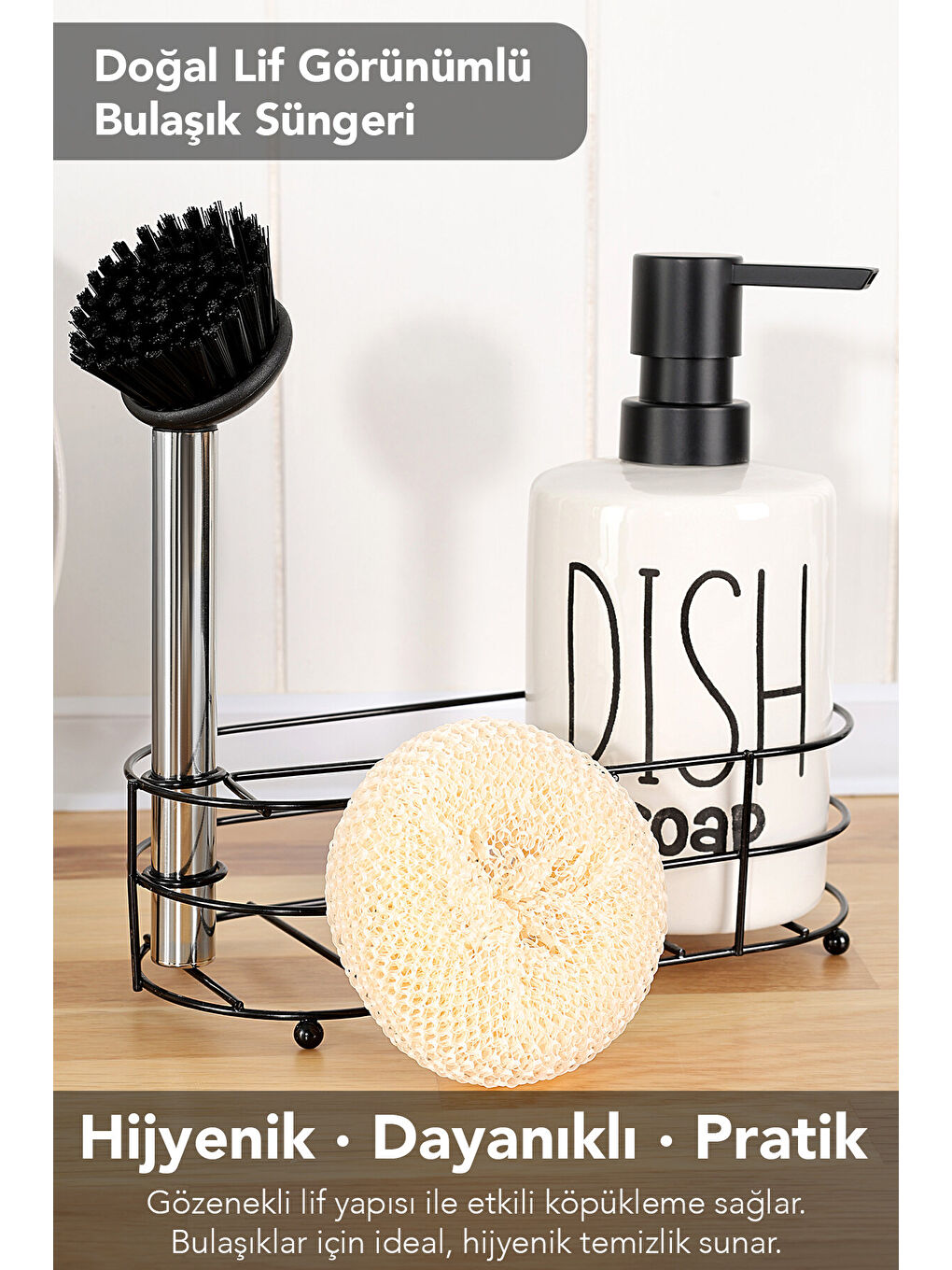 Beyaz Süngerlik Bölmeli Sıvı Sabunluk-4