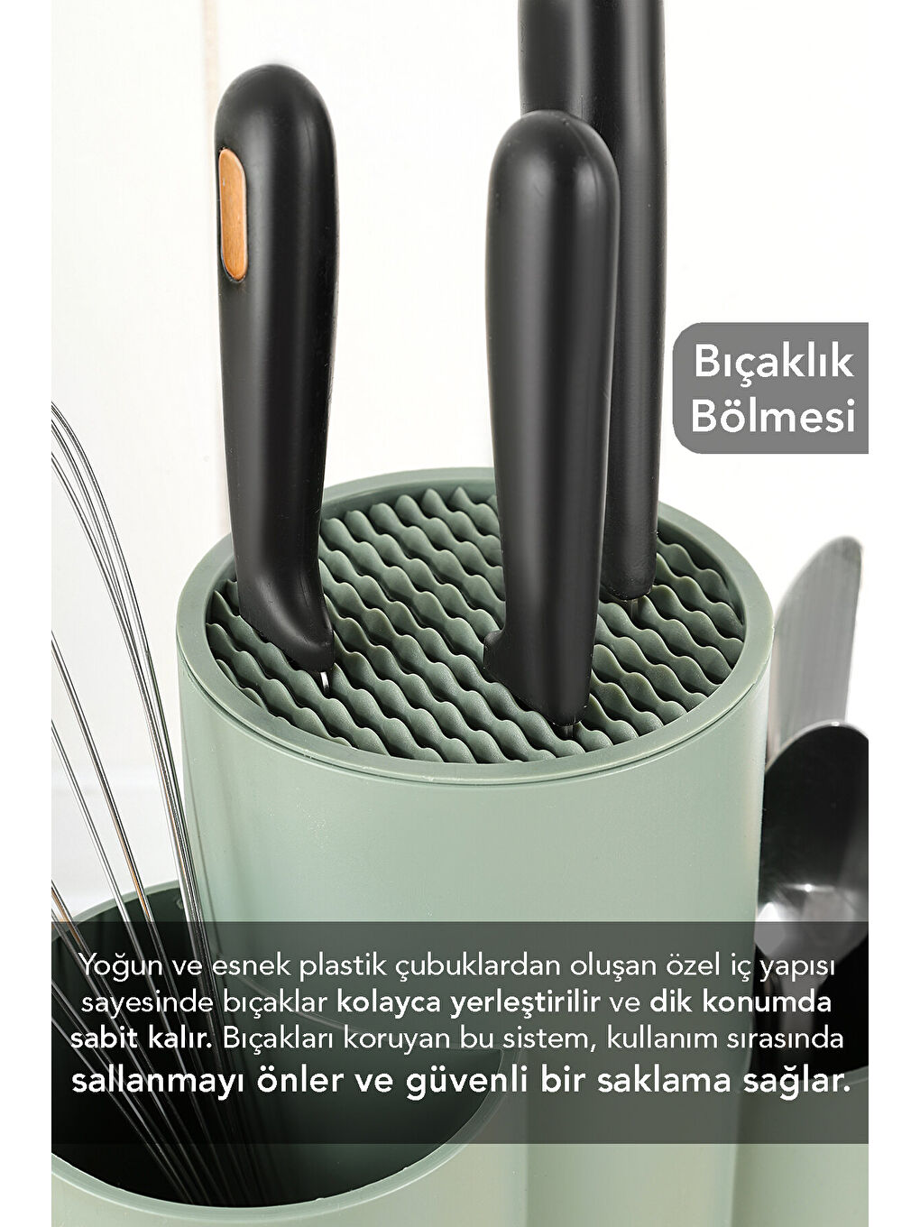 Yeşil 2'li Bölmeli Bıçaklık-1