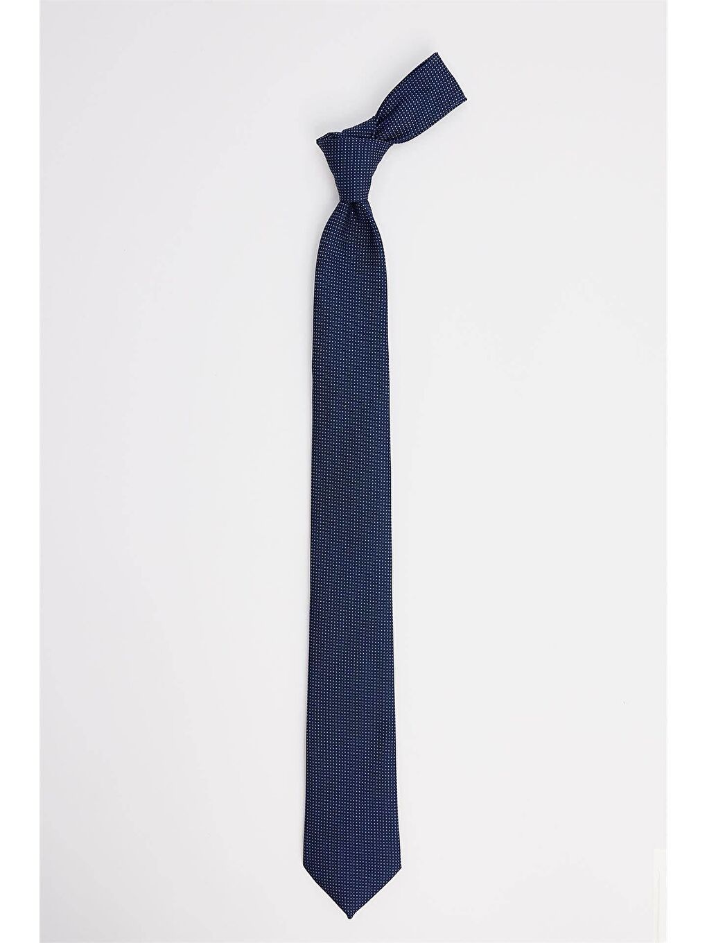 Lacivert Klasik Cep Mendilli Desenli Kravat-1