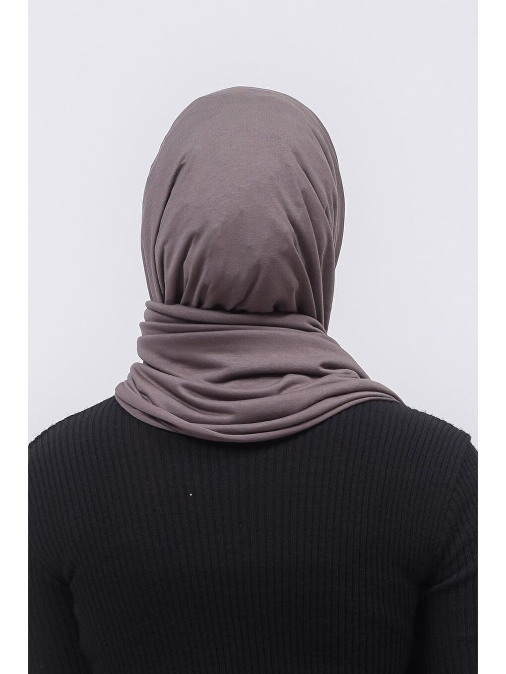 Kahverengi Tesettür Düz Penye Şal-4