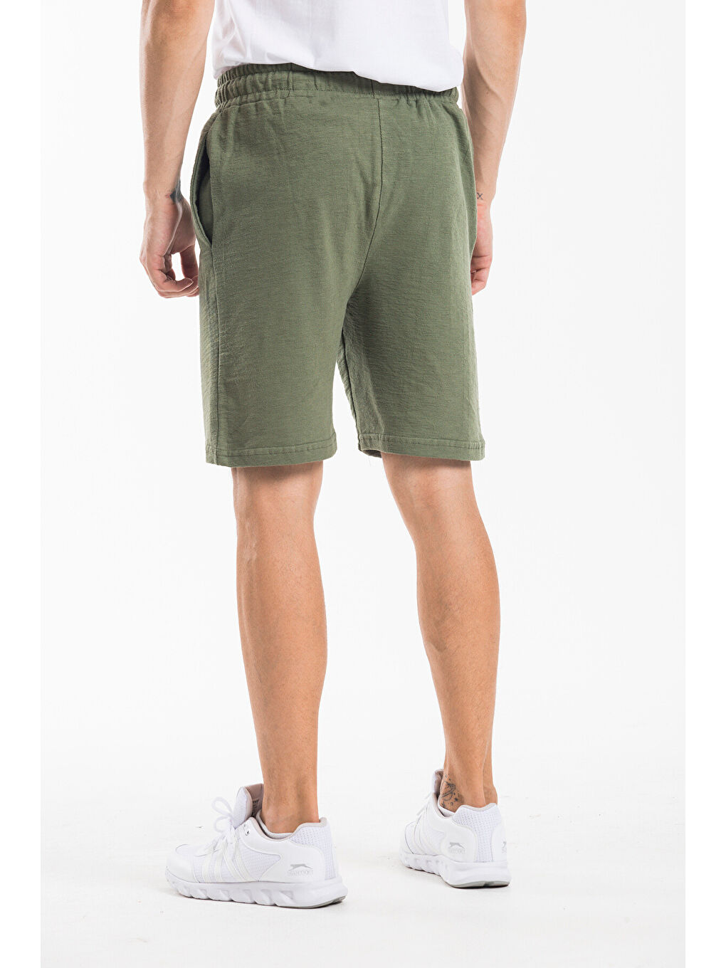 Haki Erkek New York Baskılı Slim Fit Kalıp Şort SPR25SR085-1