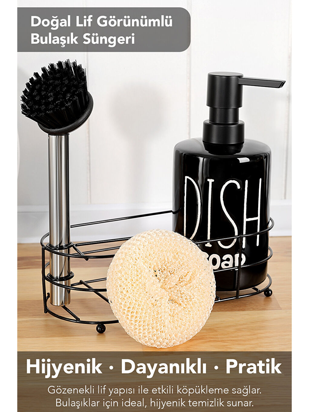 Siyah Süngerlik Bölmeli Sıvı Sabunluk-4