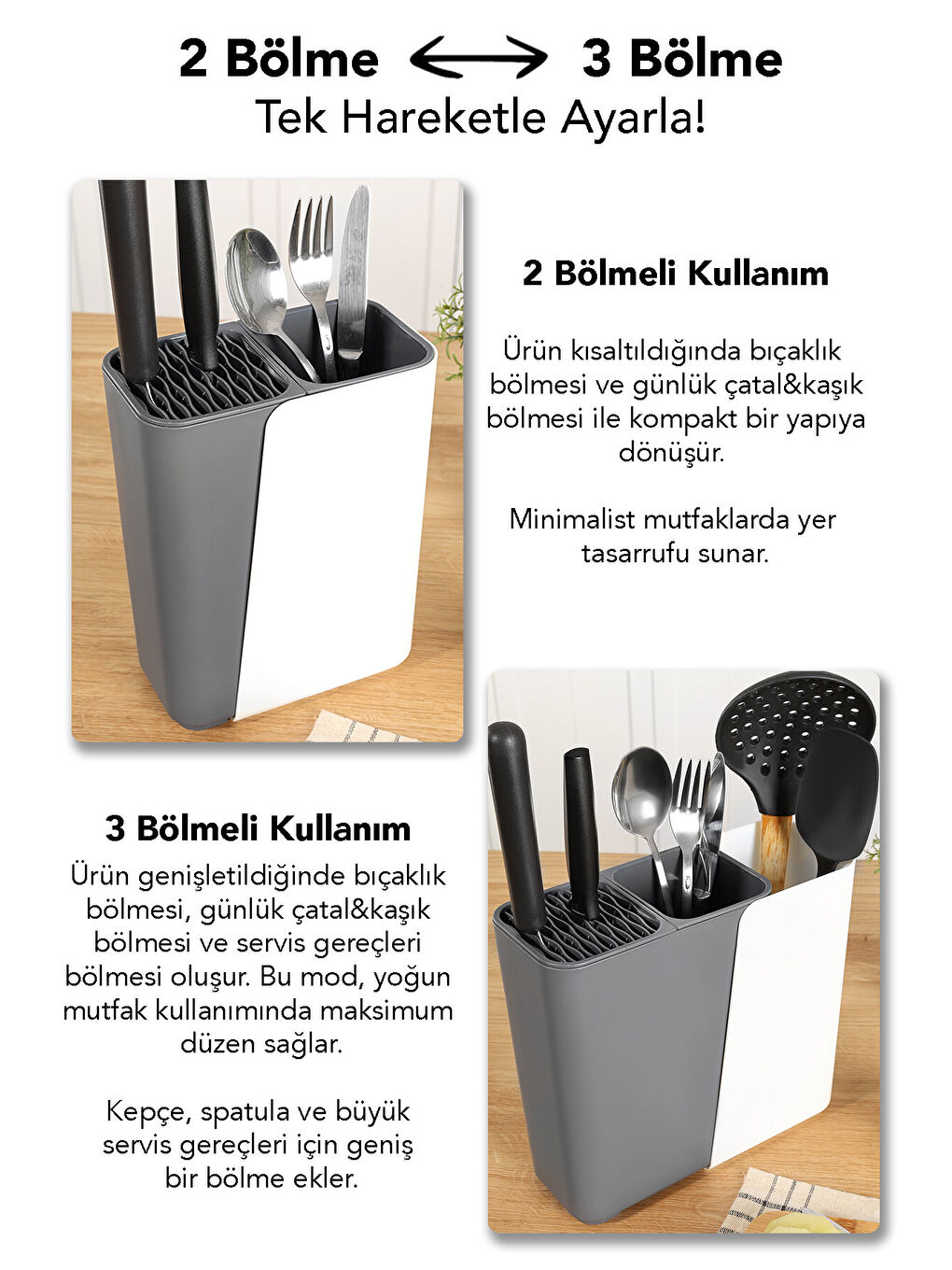 Antrasit Bölmeli Bıçaklık-1