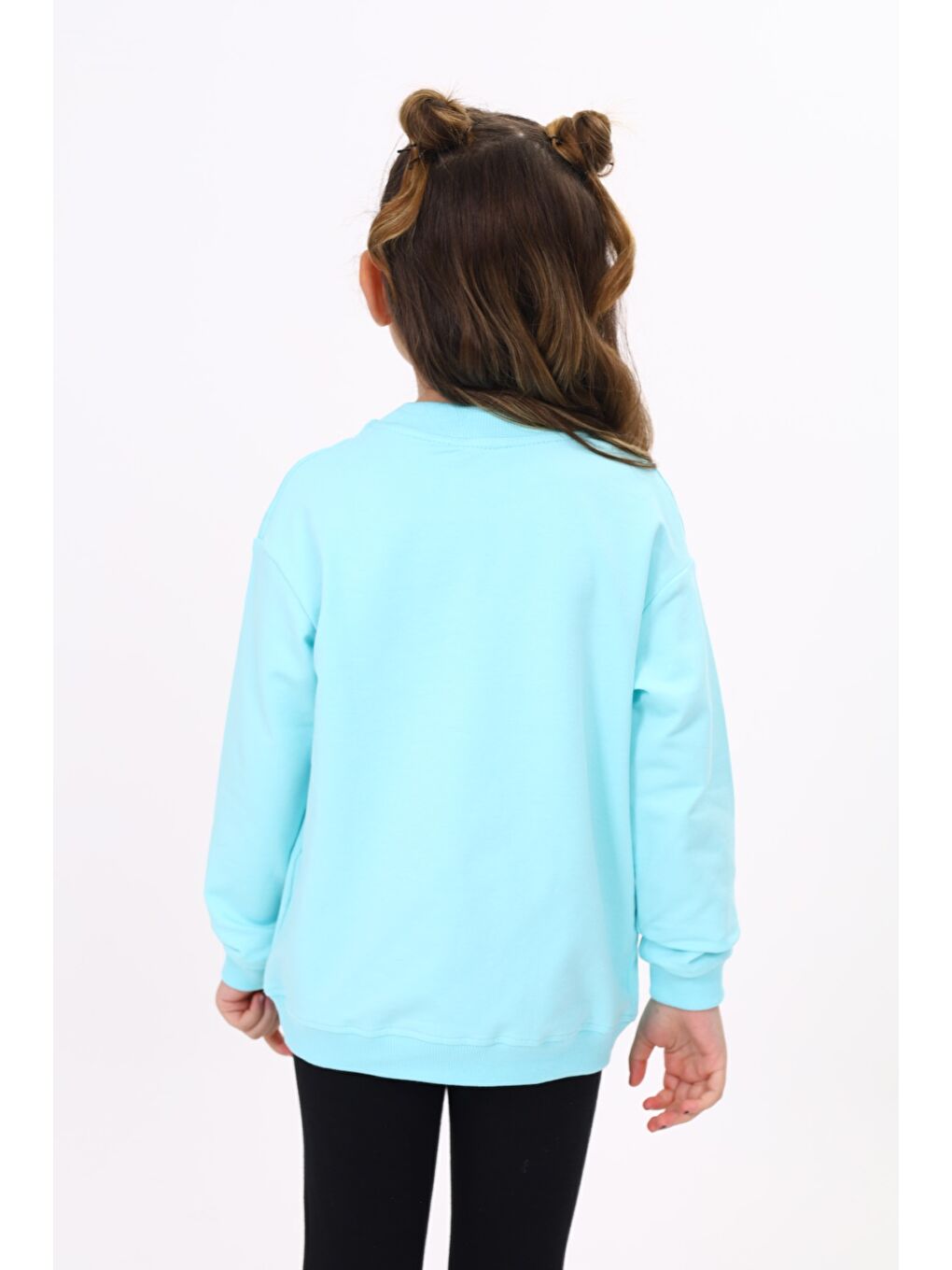 Turkuaz Kız Çocuk Baskılı Sweatshirt-1