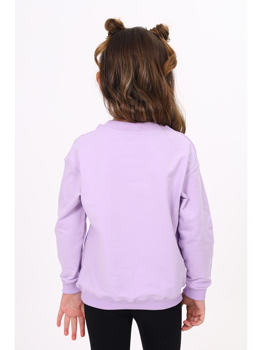 Lila Kız Çocuk Baskılı Sweatshirt-1
