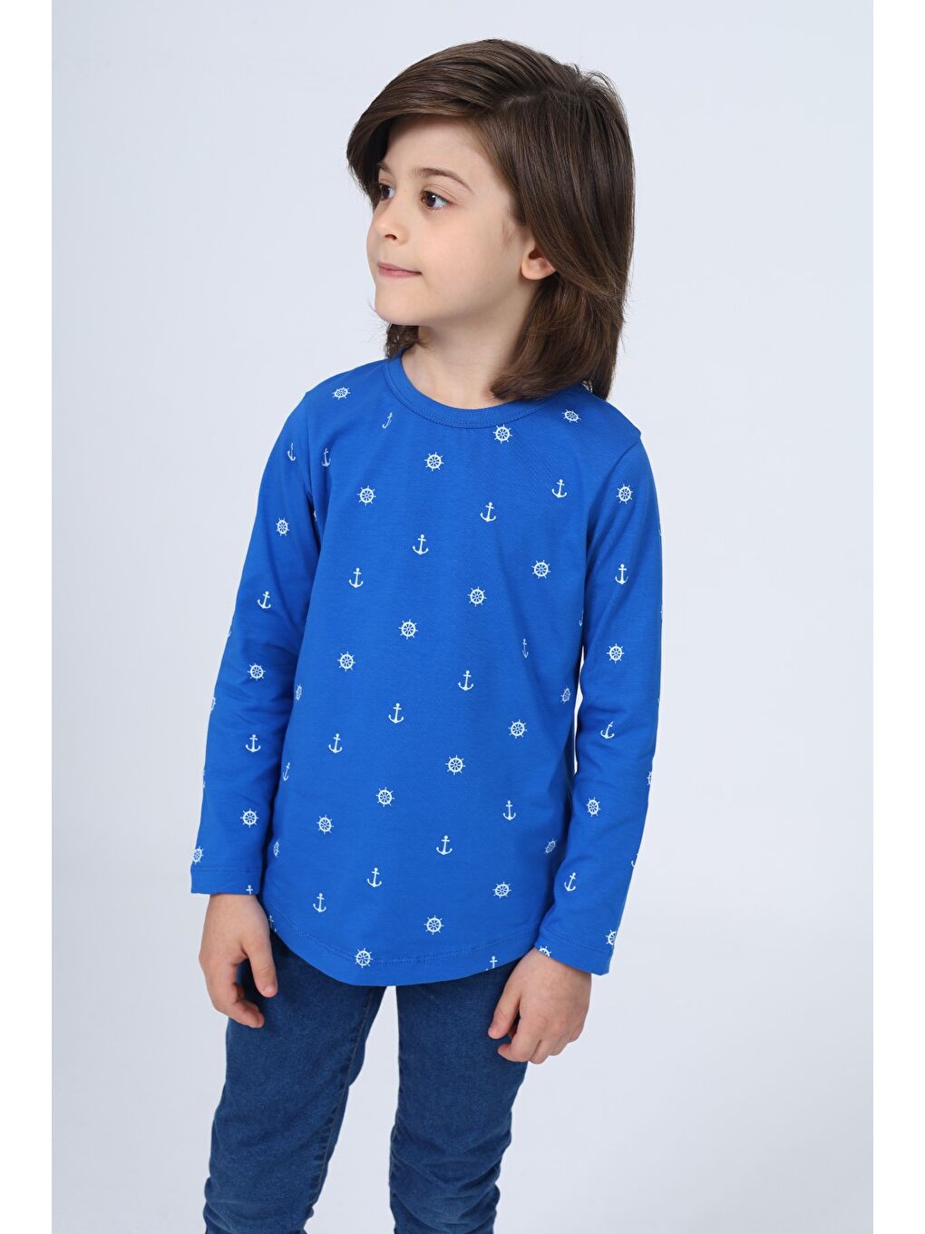 Mavi Erkek Çocuk Baskılı Tişört-2