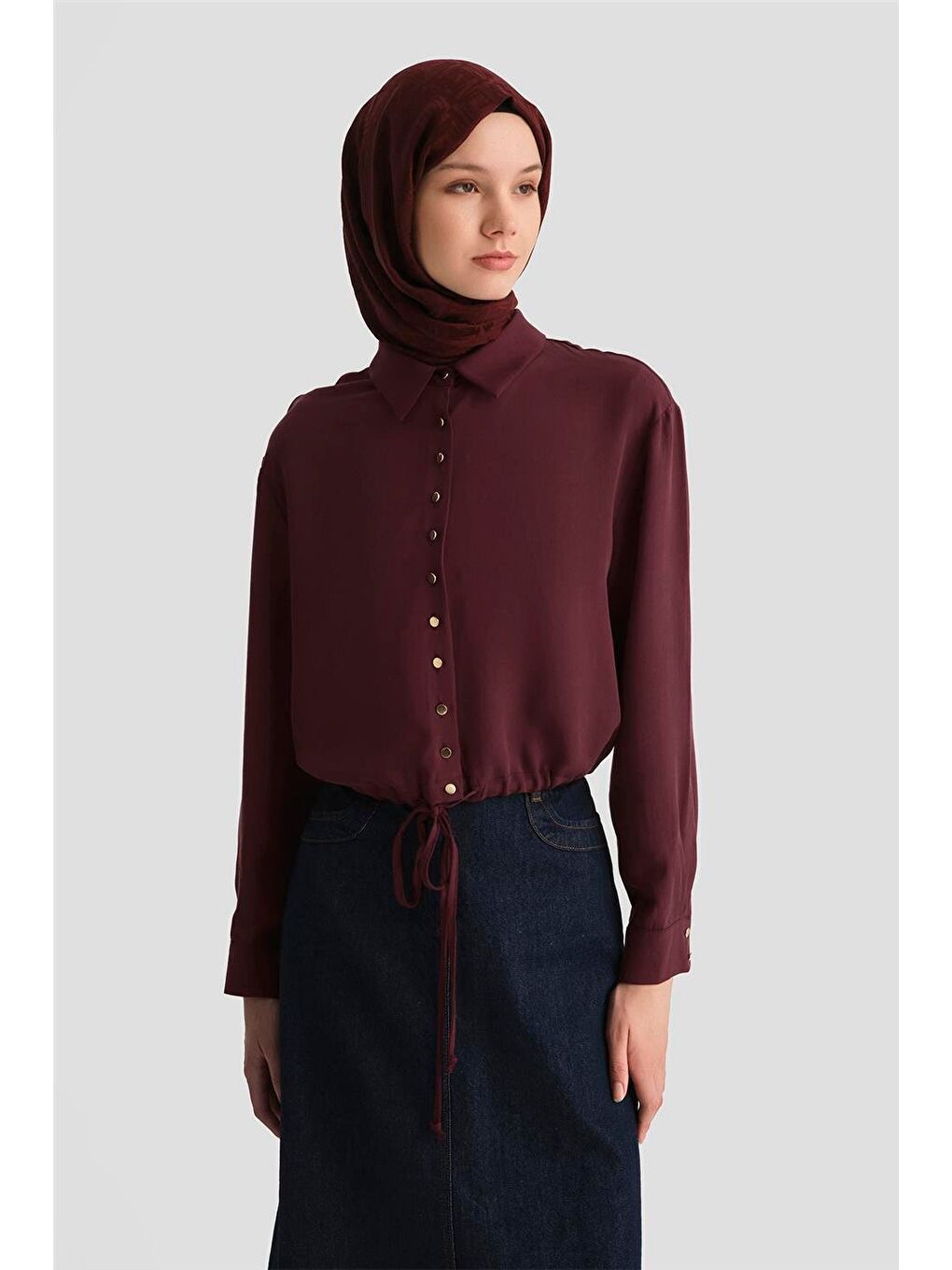 Lyocell Ceket 25Yd4226-1 Bordo-1