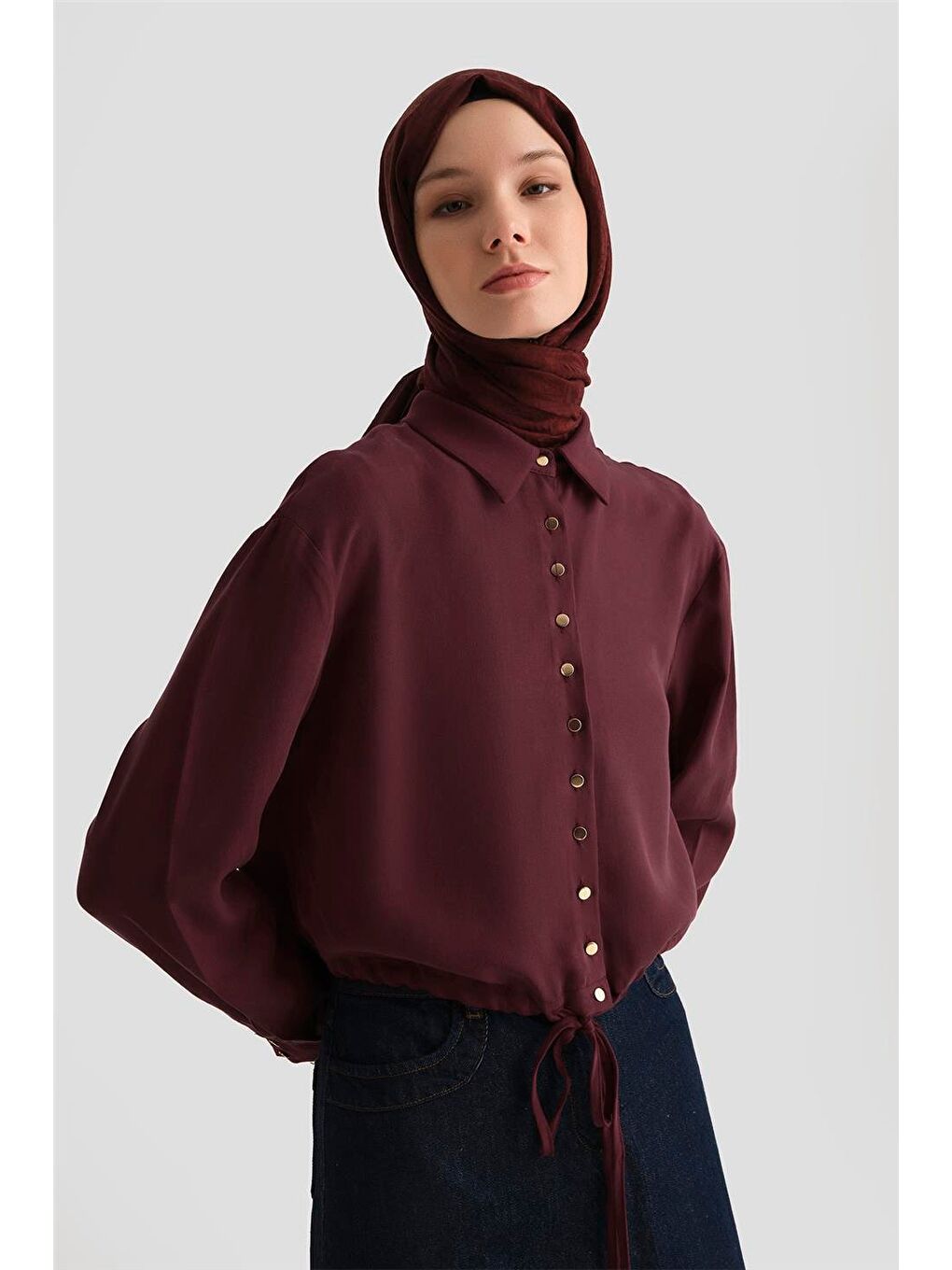 Lyocell Ceket 25Yd4226-1 Bordo-2