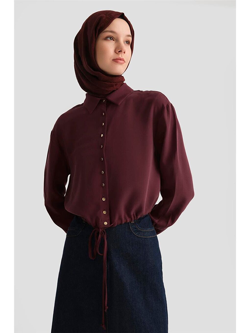 Lyocell Ceket 25Yd4226-1 Bordo-3