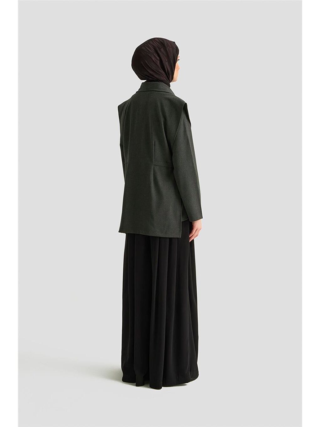 Bağlama Detaylı Ceket 25Kd1301 Antrasit-4