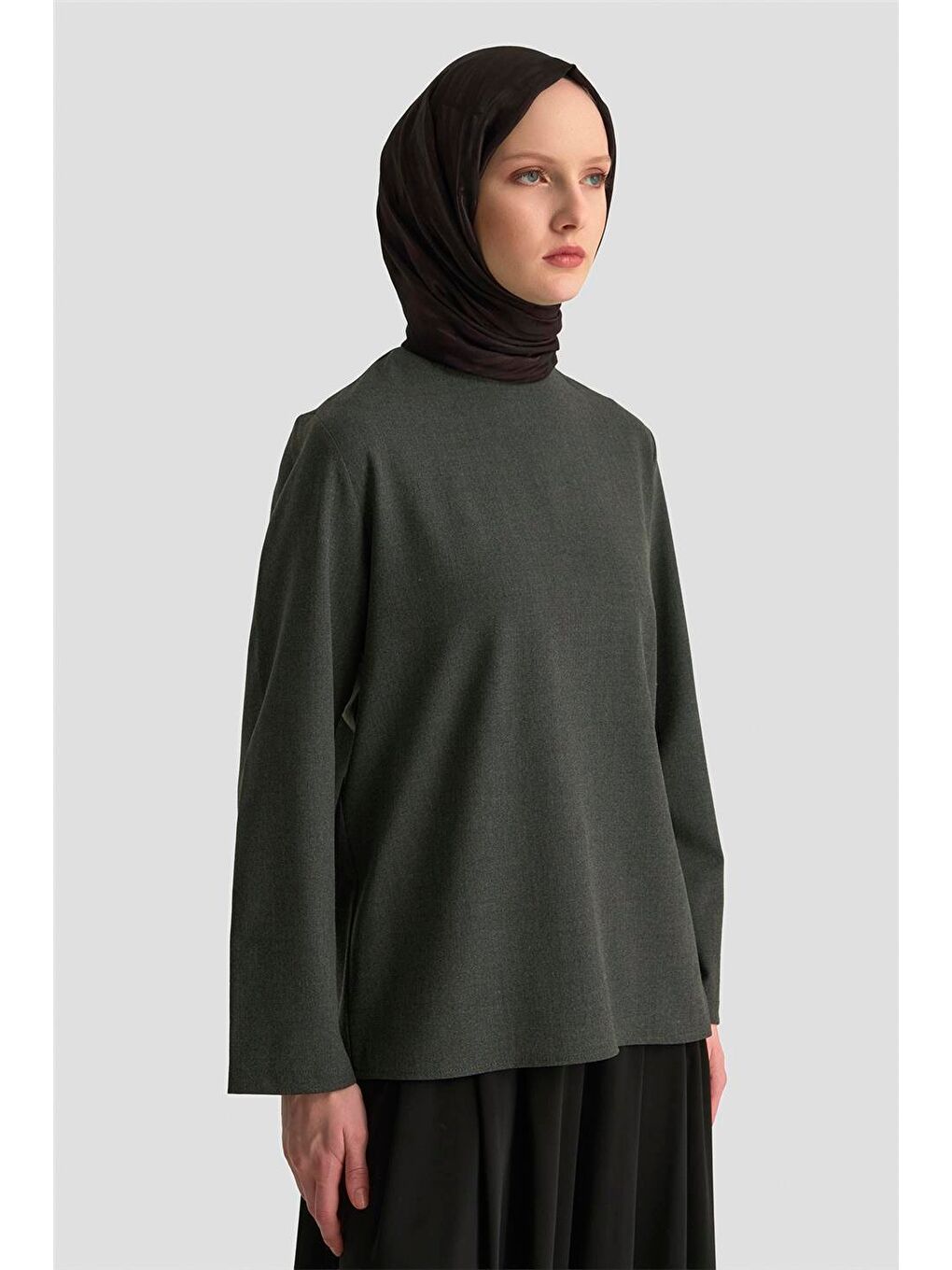 Bağlama Detaylı Ceket 25Kd1301 Antrasit-5