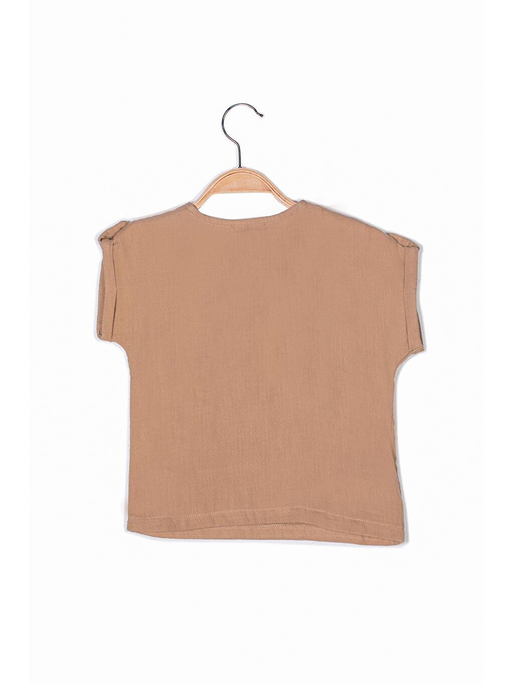MİNİNİO Bej Unisex Bebek Düğmeli Müslin Bluz - 1