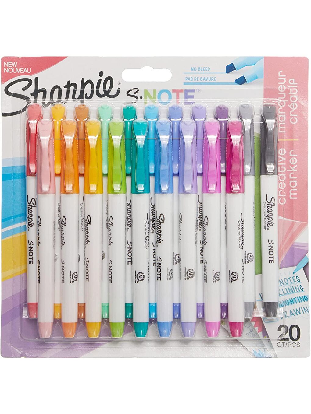 Sharpie Karışık Asorti Snote 20 Li Kreatif Permanent Marker Kesik Uç S-2139179