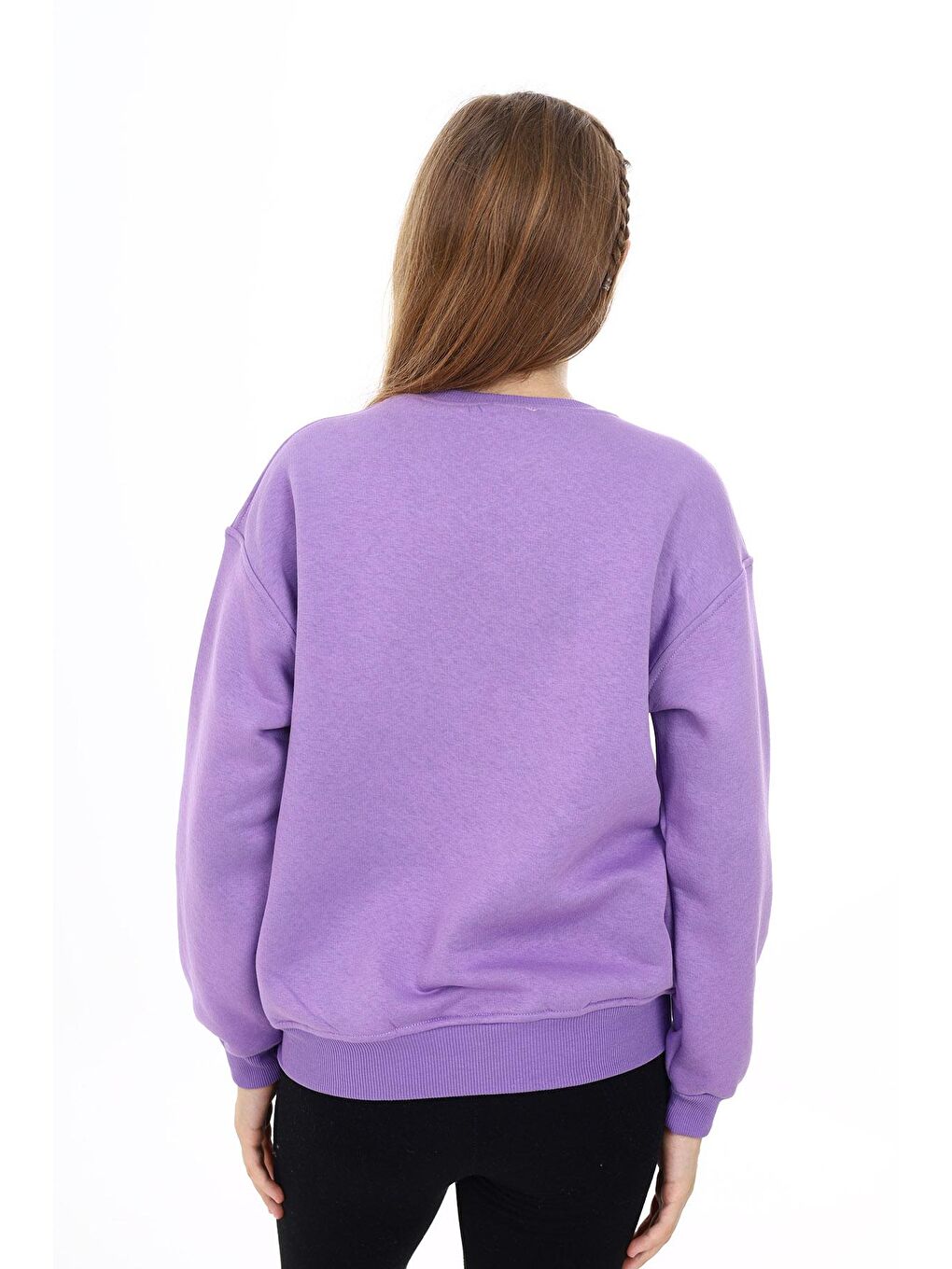 angelos Mor Kız Çocuk Cep Detaylı 3 İplik Sweatshirt Px281 - 3