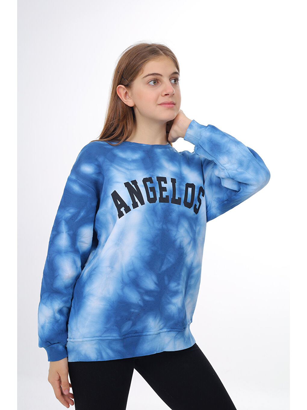 İndigo Kız Çocuk Batik Baskılı Sweatshirt px296.3