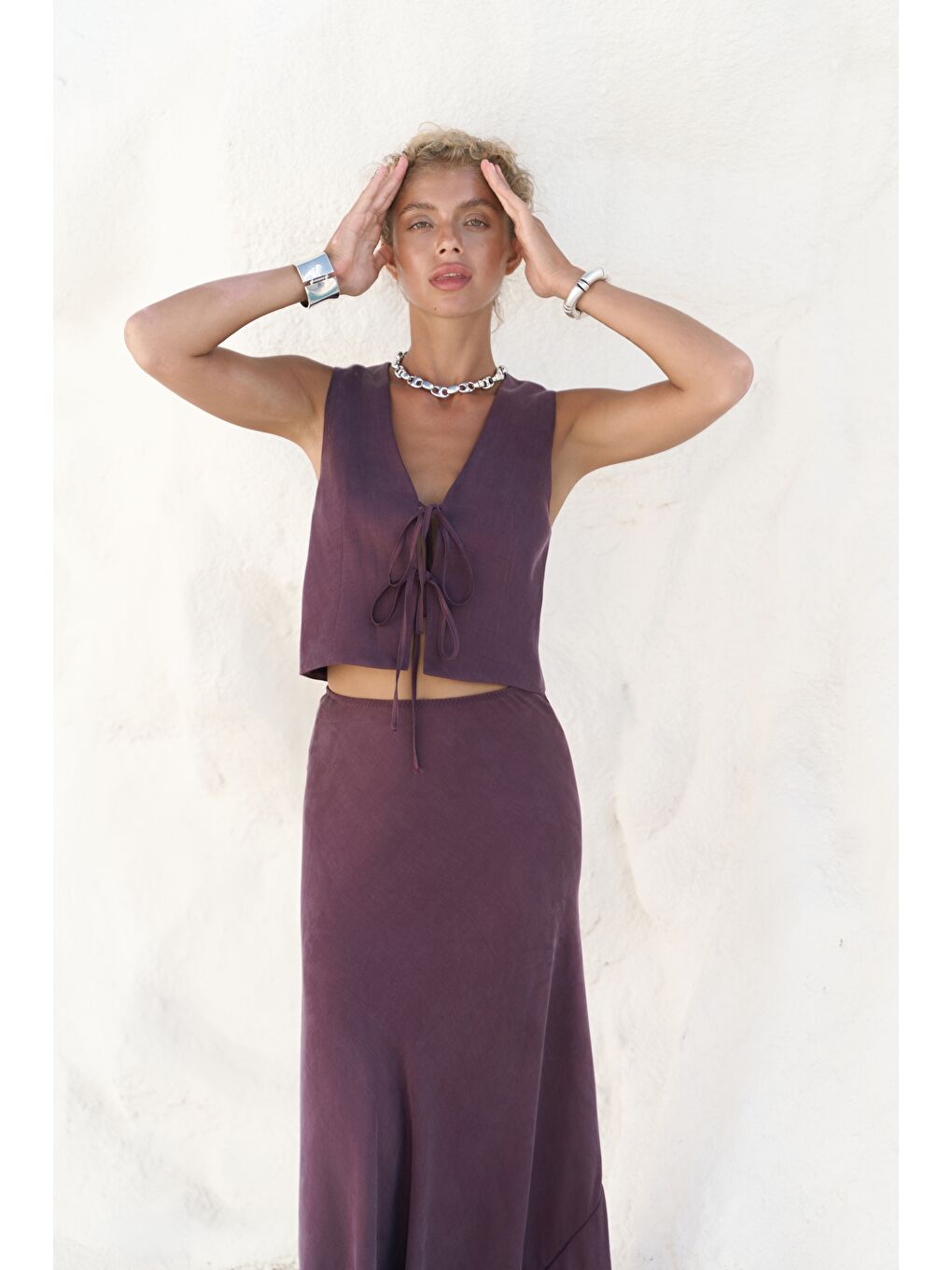 Katanya Bordo Yelek Etek Takım-3