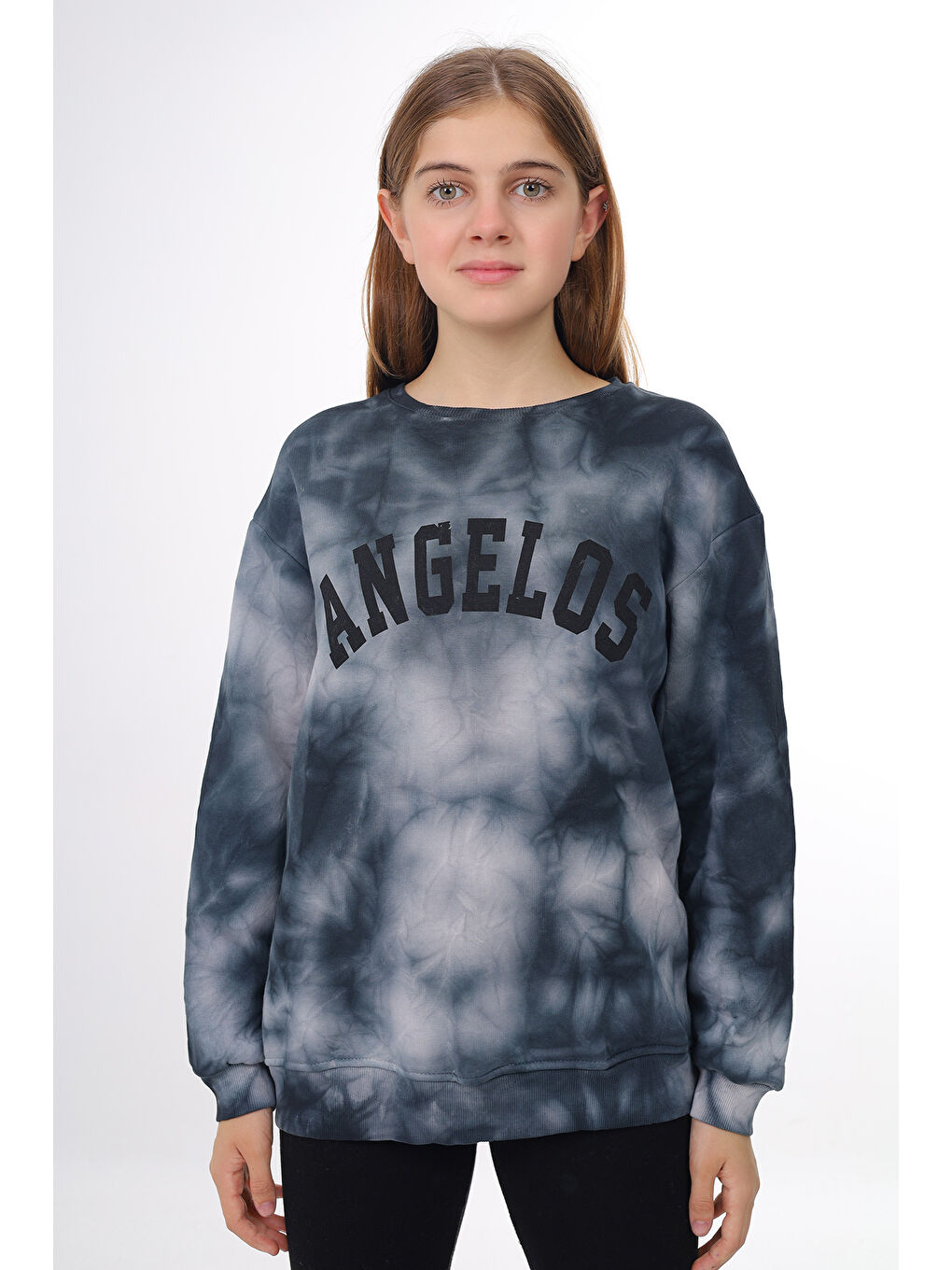 angelos Antrasit Kız Çocuk Batik Baskılı Sweatshirt px296.1 - 1