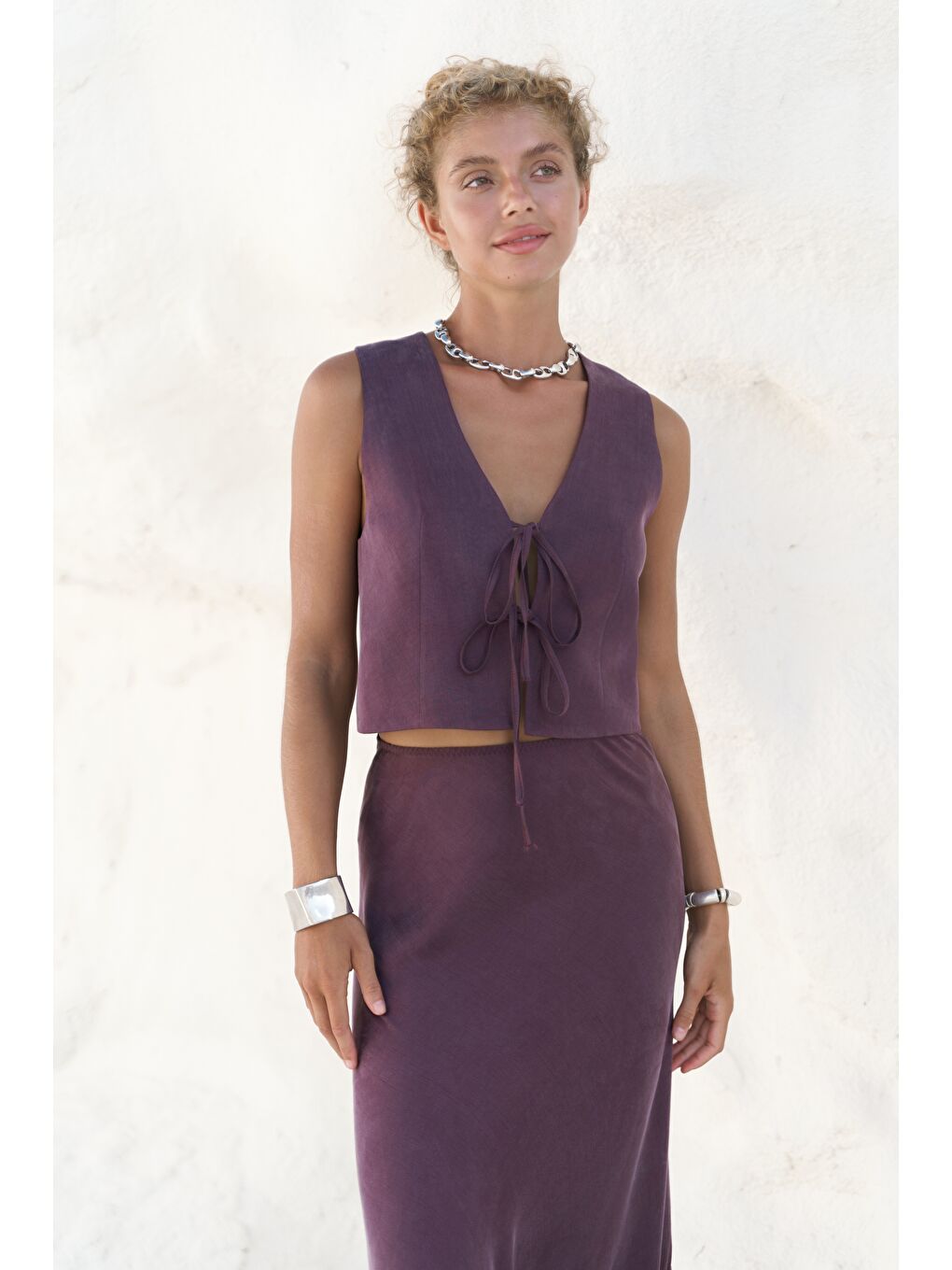 Katanya Bordo Yelek Etek Takım-5