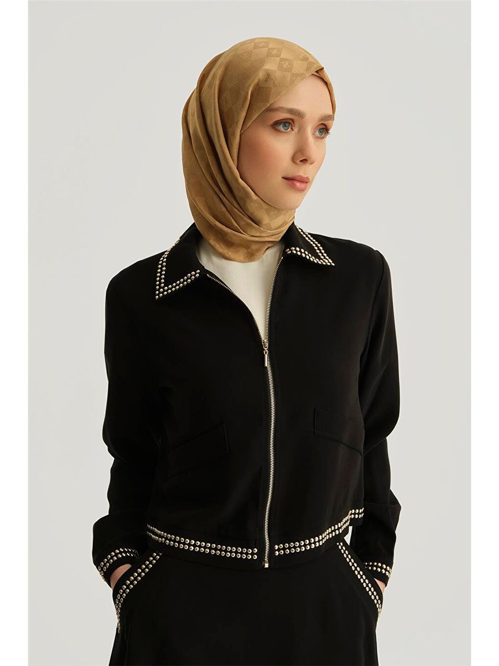 Trok Detaylı Lyocell Ceket 25Yd4227-1 Siyah