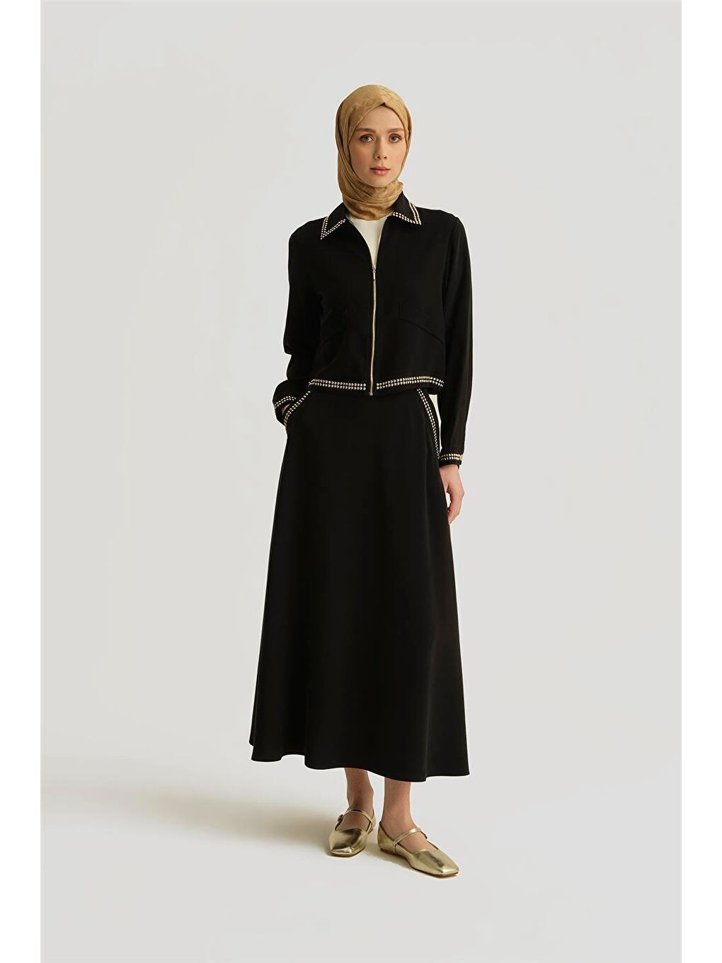 Trok Detaylı Lyocell Ceket 25Yd4227-1 Siyah-1