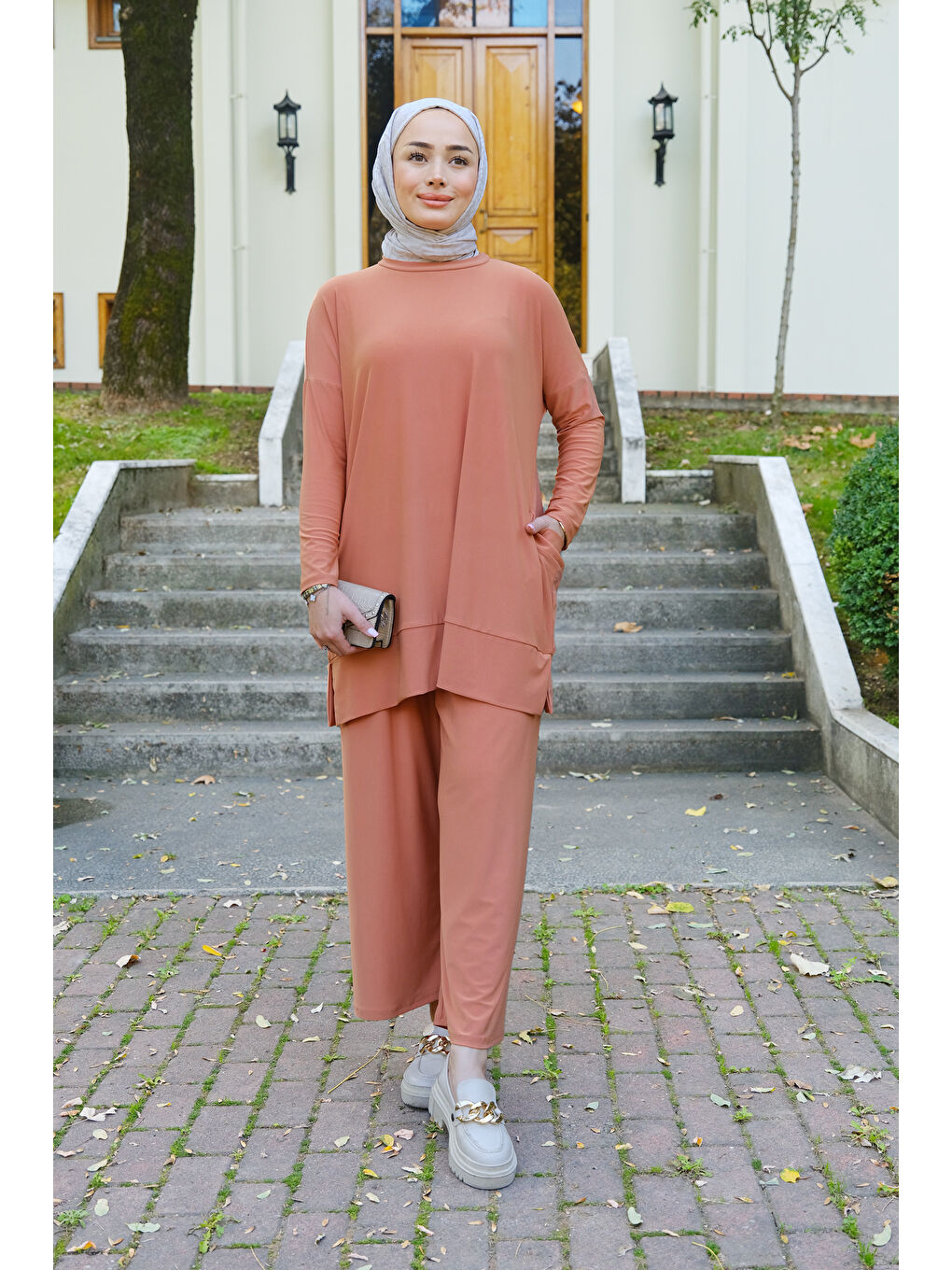 Yanları Cepli Takım  Turuncu-2