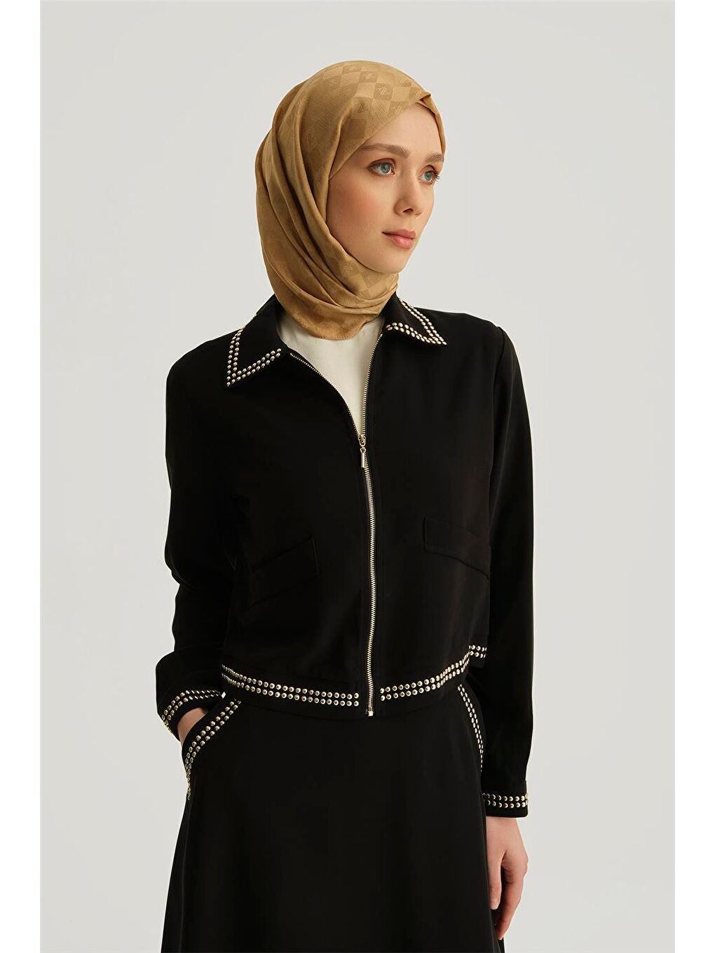 Trok Detaylı Lyocell Ceket 25Yd4227-1 Siyah-2