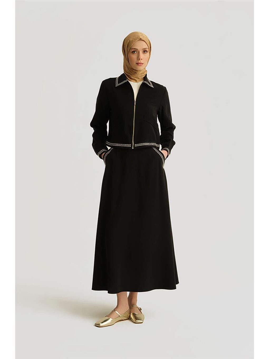 Trok Detaylı Lyocell Ceket 25Yd4227-1 Siyah-3