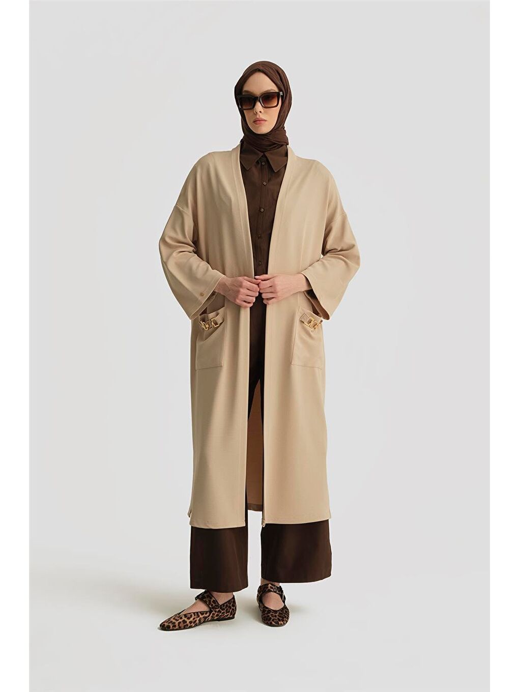 Bej Zincir Detaylı Giy Çık 25Yt521 Vizon