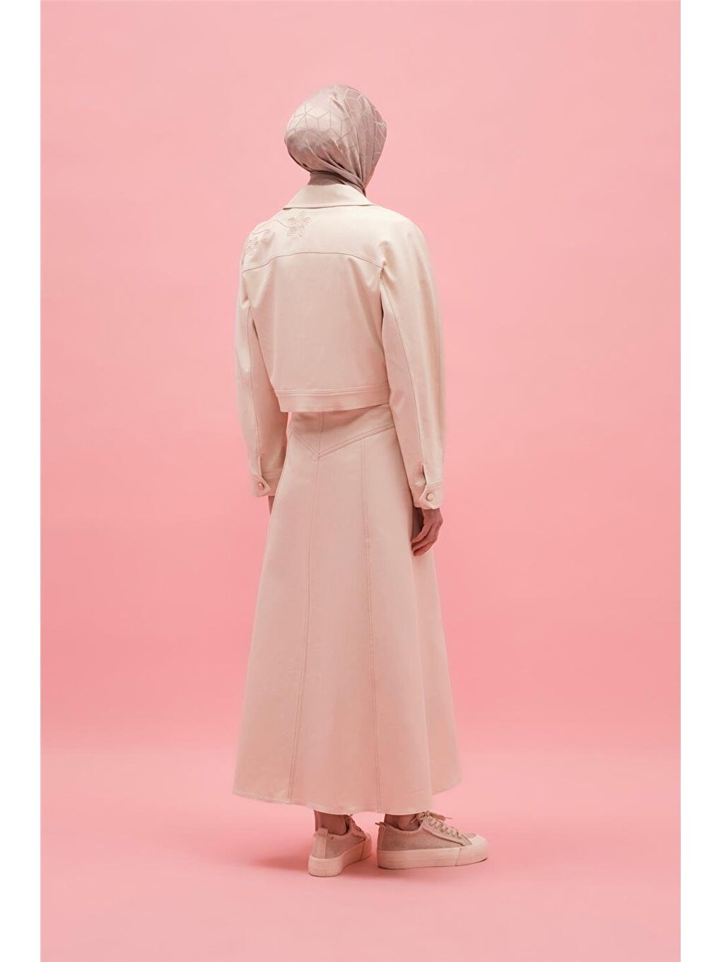 Ekru Nakışlı Natural Denim Ceket 25Y5902 Naturel-4